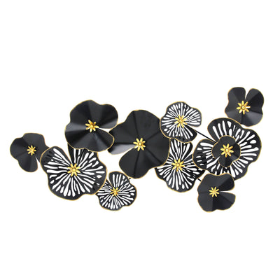 METAL 47" FLORAL WALL DECOR, BLACK - WB (6608453206112)