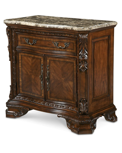 Old World- Stone Top Door Nightstand - Al Rugaib Furniture (4568164892768)