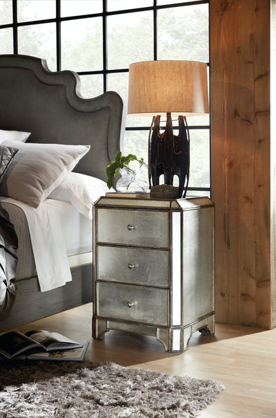 Mirrored Three-Drawer Nightstand (4688742482016)