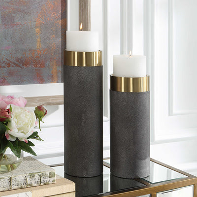 Wessex Candleholders, Gray, S/2 (6639225307232)