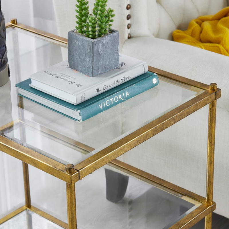 Champagne metal Side TABLE