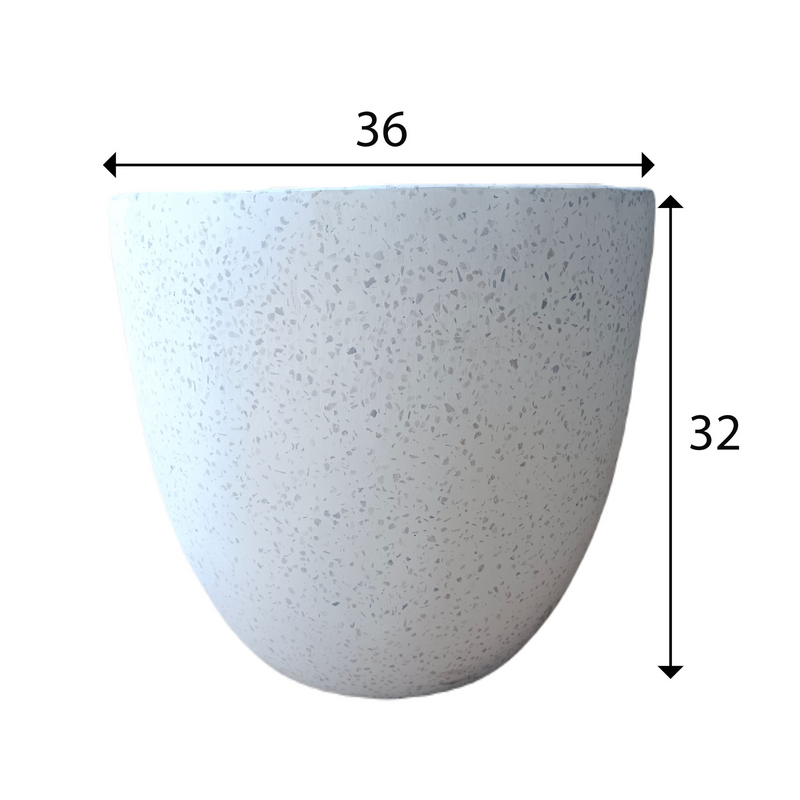 White Terrazzo Indoor/Outdoor Plant Pot By Roots36W36D32H.