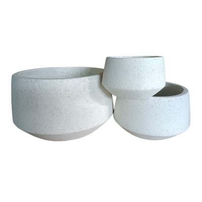 White Terrazzo Indoor/Outdoor Plant Pot By Roots23W23D14H.