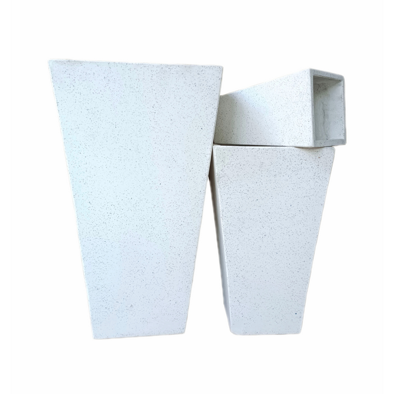 White Terrazzo Indoor/Outdoor Plant Pot By Roots45W45D81H.