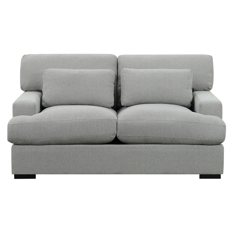 Rodeo Loveseat With 2 Bolster Pillows In Grey