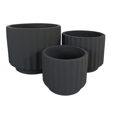 Black Wash Indoor/Outdoor Plant Pot By Roots25W25D20H.