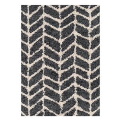 Dark Leaf Black Rug