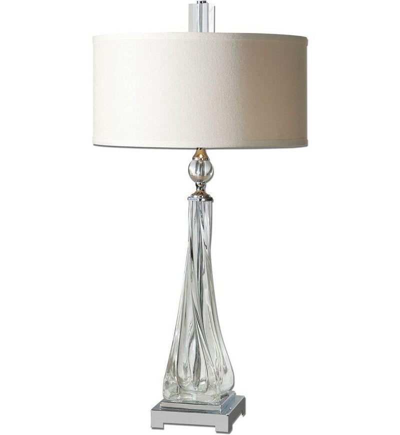 Grancona Twisted Glass Table Lamp, Off White - Al Rugaib Furniture (4483221389408)