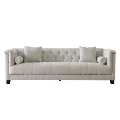 Alabid Linen off-White 4-Seater Sofa (247cm)