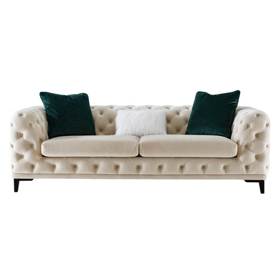 Statement Tuft Off-White Sofa (231cm)