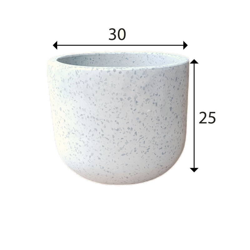 Grey Terrazzo Indoor/Outdoor Plant Pot By Roots30W30D25H.