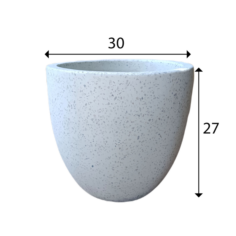 White Terrazzo Indoor/Outdoor Plant Pot By Roots30W30D27H.