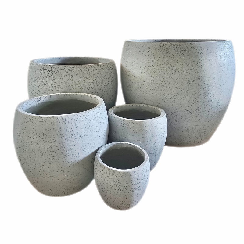 Grey Terrazzo Indoor/Outdoor Plant Pot By Roots29W29D27H.