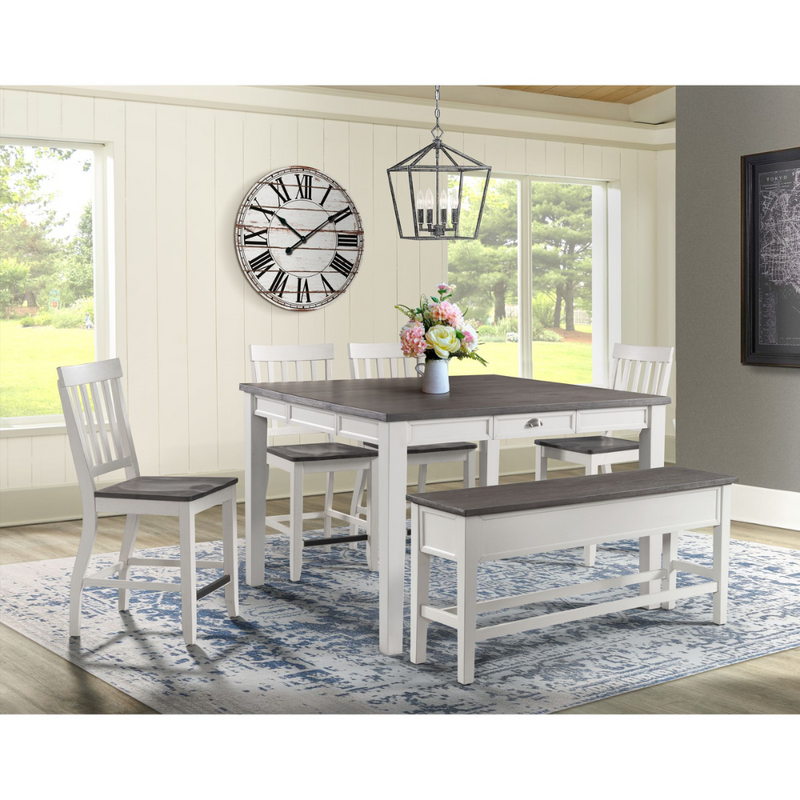 Kayla Dining Table Storage Bench W/Grey Top (6566968819808)