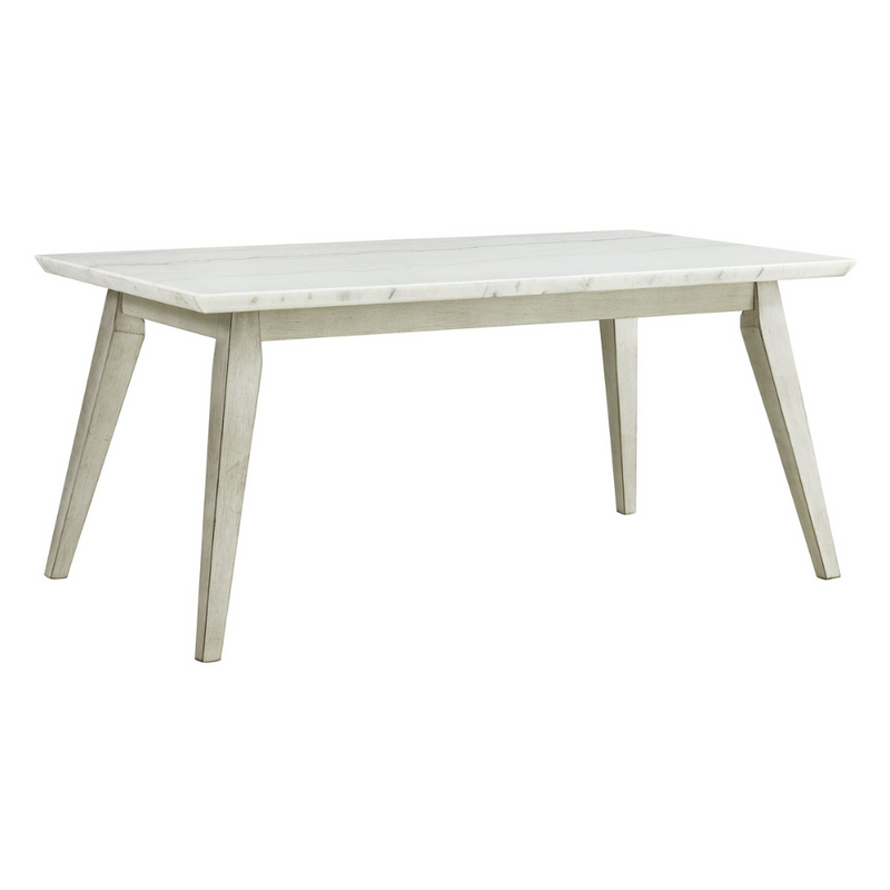 Bette Dining Table W/White Marble Top In White E (6630958235744)