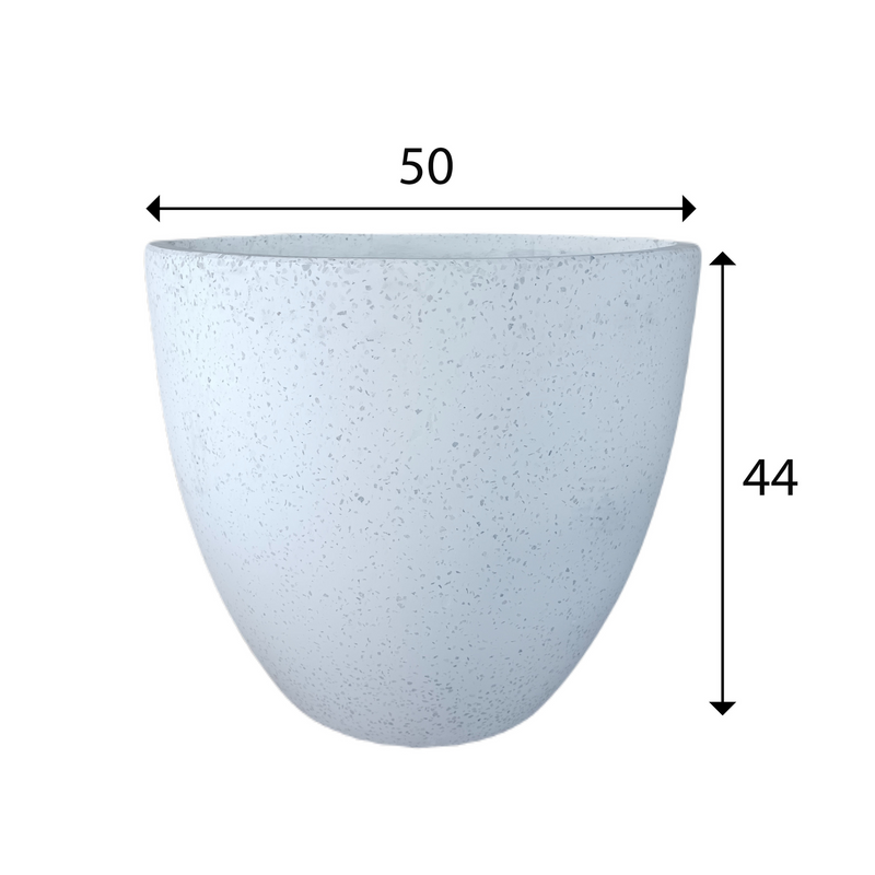 White Terrazzo Indoor/Outdoor Plant Pot By Roots50W50D44H.