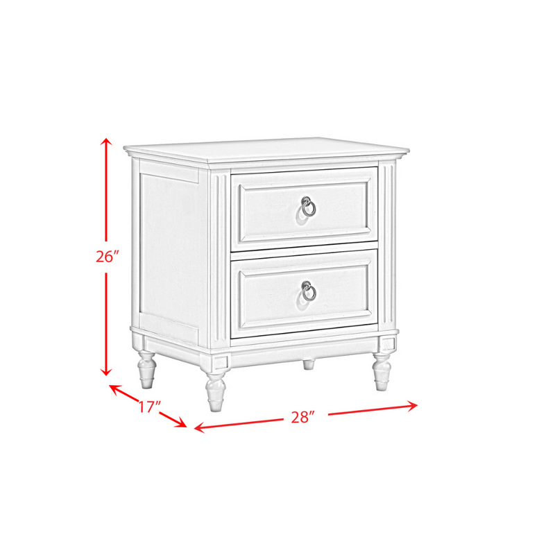 Gianna Youth Two Drawers Nightstand White (6630959120480)