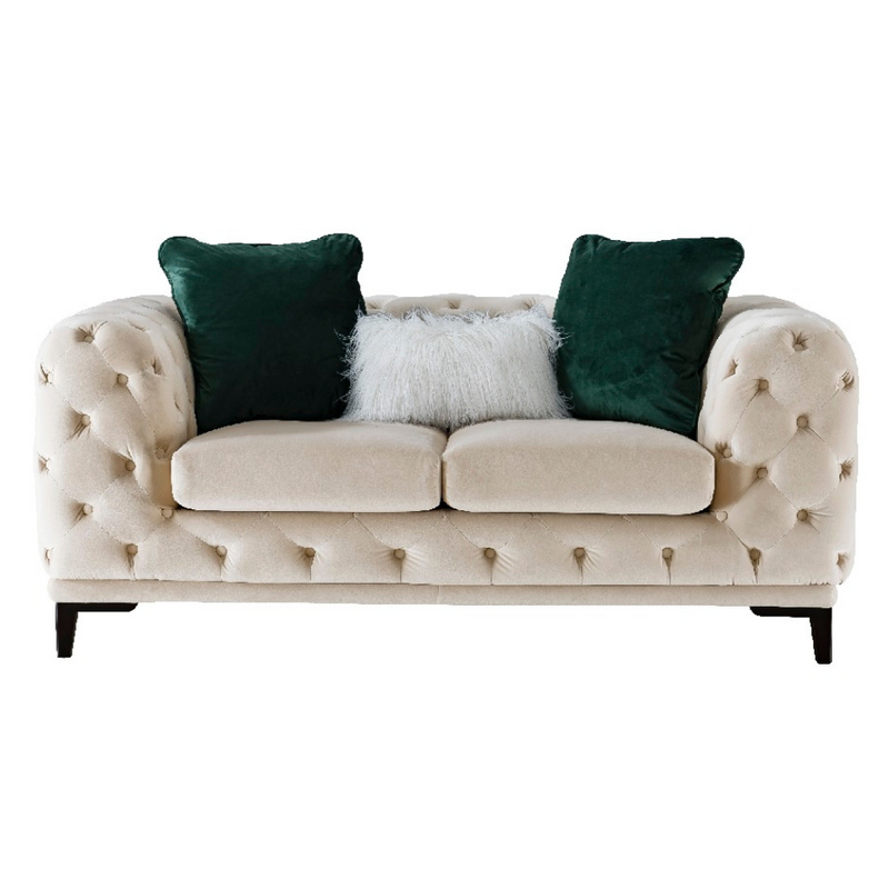 Statement Tuft Off-White Loveseat (176cm)