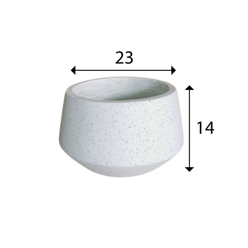 White Terrazzo Indoor/Outdoor Plant Pot By Roots23W23D14H.