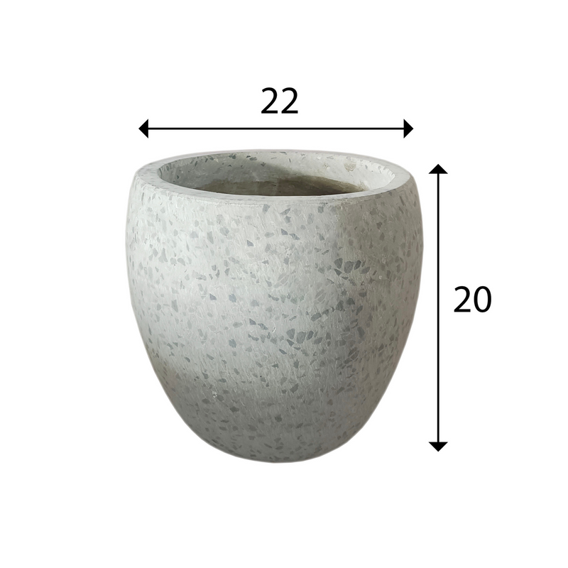 Grey Terrazzo Indoor/Outdoor Plant Pot By Roots22W22D20H.