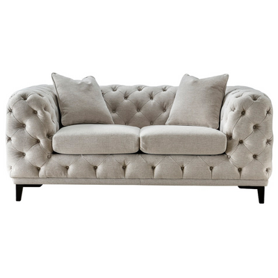 Plain Tuft 2 Seater Loveseat