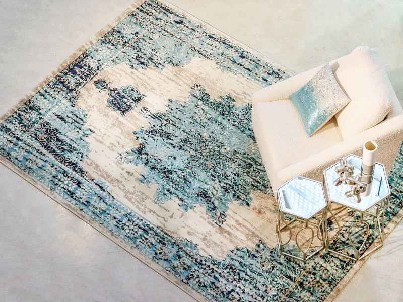 Bazar turquoise Rug (6563427450976)