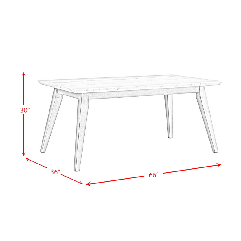 Bette Dining Table W/White Marble Top In White E (6630958235744)