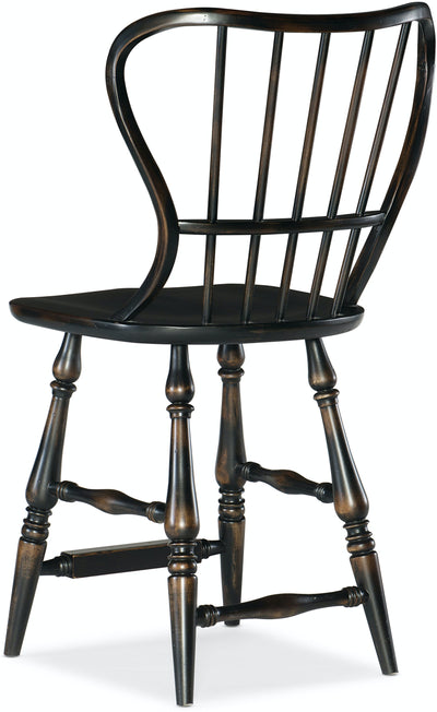 Spindle Back Bar Stool-Black (4688710369376)