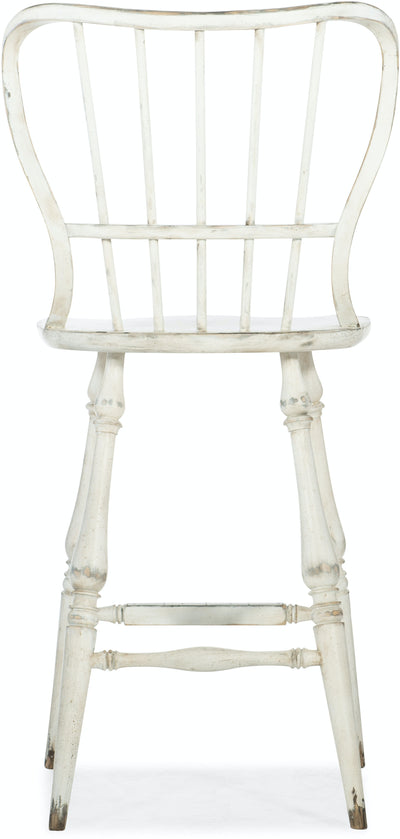 Spindle Back Bar Stool-White (4688710271072)