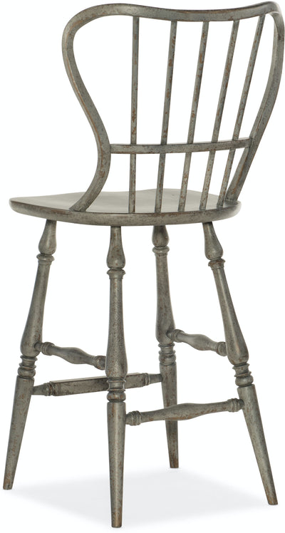 Spindle Back Bar Stool-Speckled Gray (4688710336608)