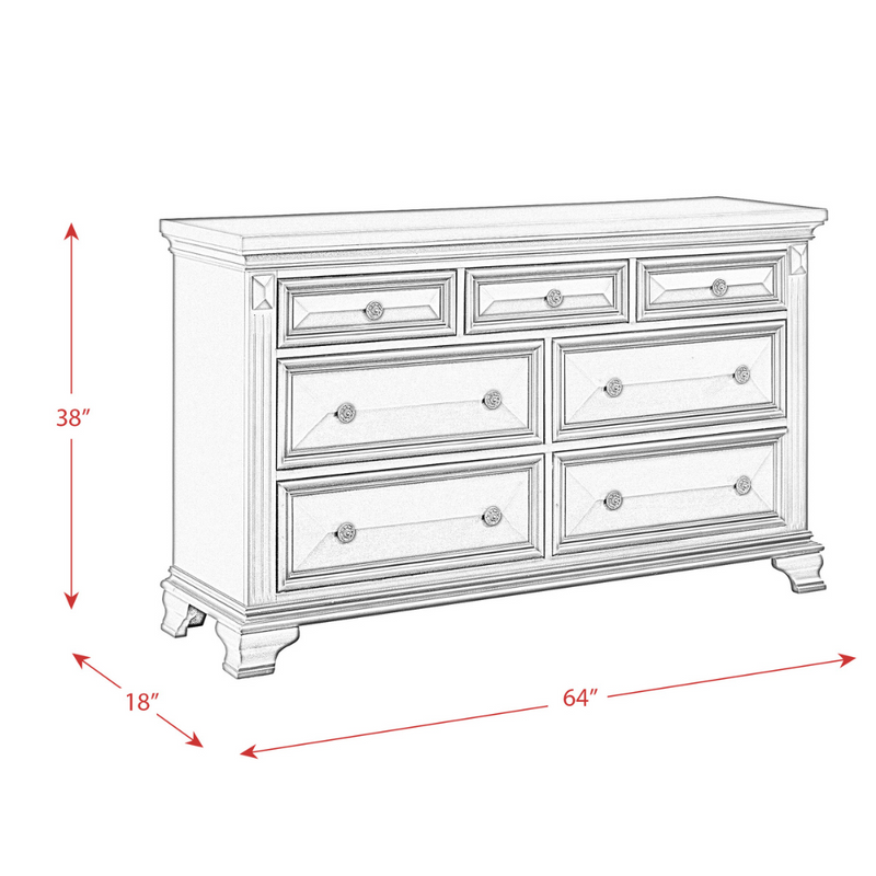 Calloway Dresser White Color (6629944295520)