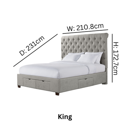 Waldorf Storage Bed Boulder Grey