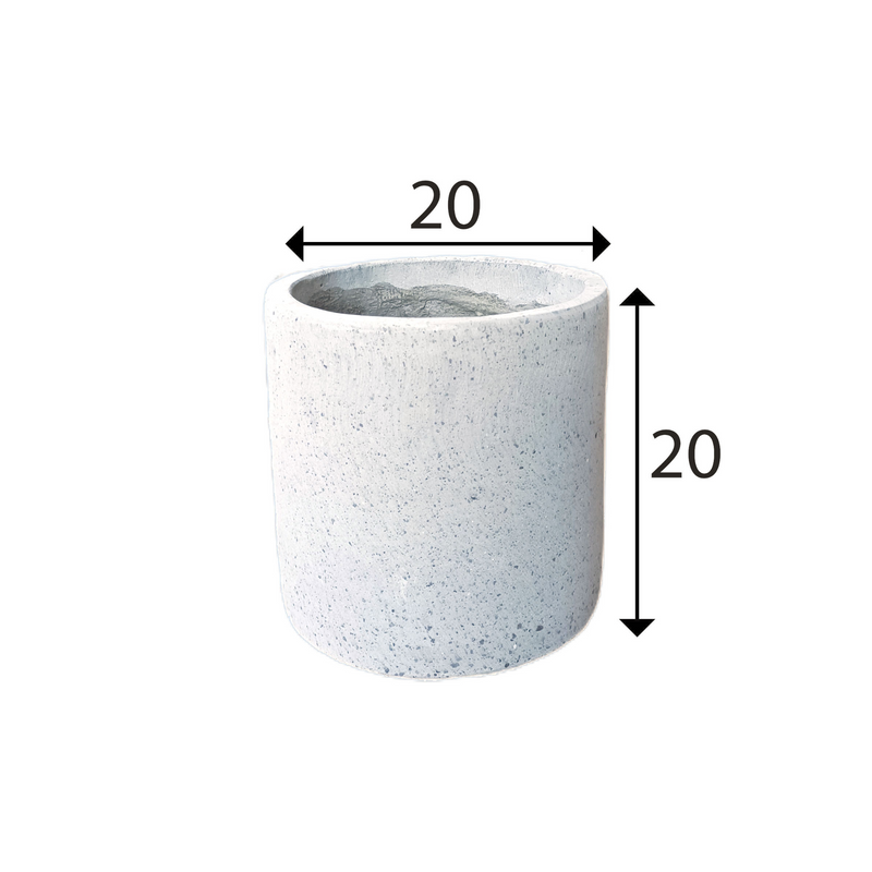 Coal Grey Terrazzo Indoor/Ourdoor Plant Pot By Roots20W20D20H.