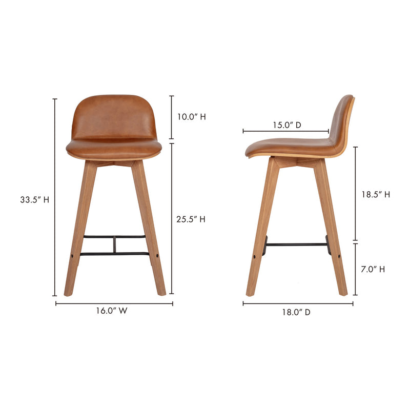 Napoli Leather Counter Stool Tan