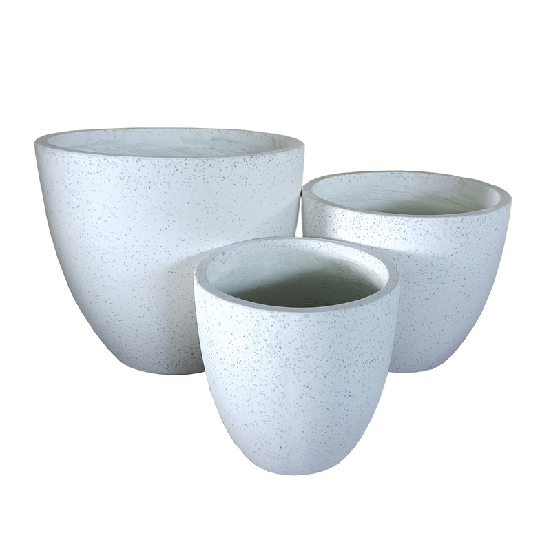 White Terrazzo Indoor/Outdoor Plant Pot By Roots30W30D29H.