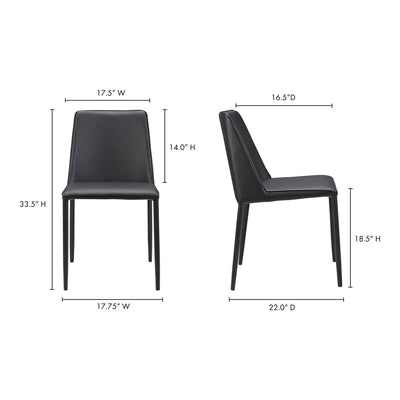 Nora Dining Chair Black Vegan Leather