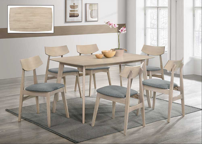 Megan grey wash dining table-6 seater set (6650904871008)