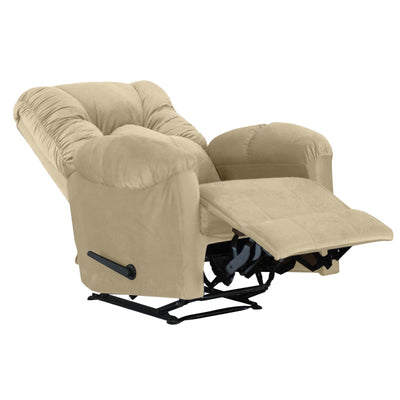 American Polo Recliner Rocking and Rotating Velvet Chair Upholstered With Controllable Back - Beige-906195-P (6613422800992)