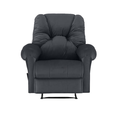 American Polo Classical Velvet Recliner Upholstered Chair with Controllable Back  - dark grey-906193-DG (6613422145632)