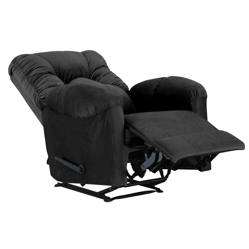 American Polo Classical Velvet Recliner Upholstered Chair with Controllable Back  - Black-906193-BL (6613422047328)