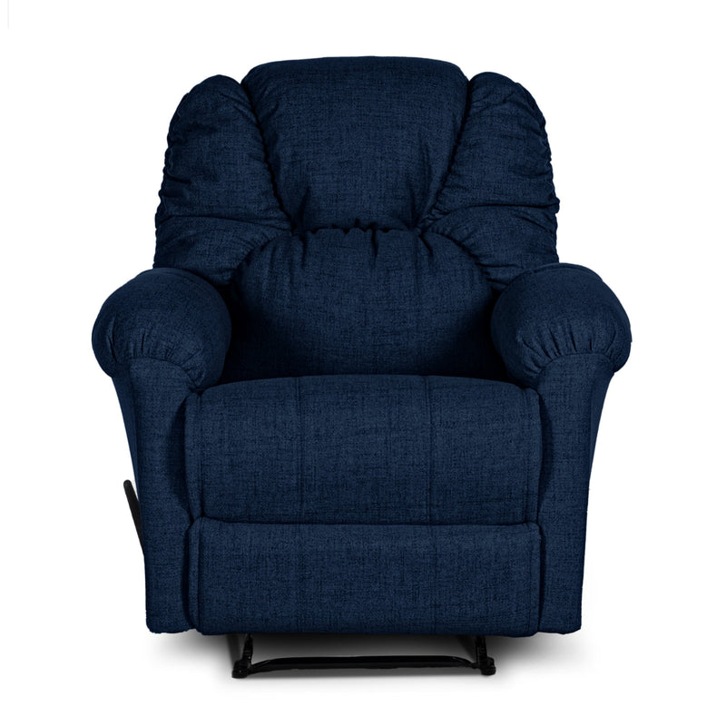 American Polo Recliner Rocking and Rotating Linen Chair Upholstered With Controllable Back  - Blue-905167-B (6613424210016)