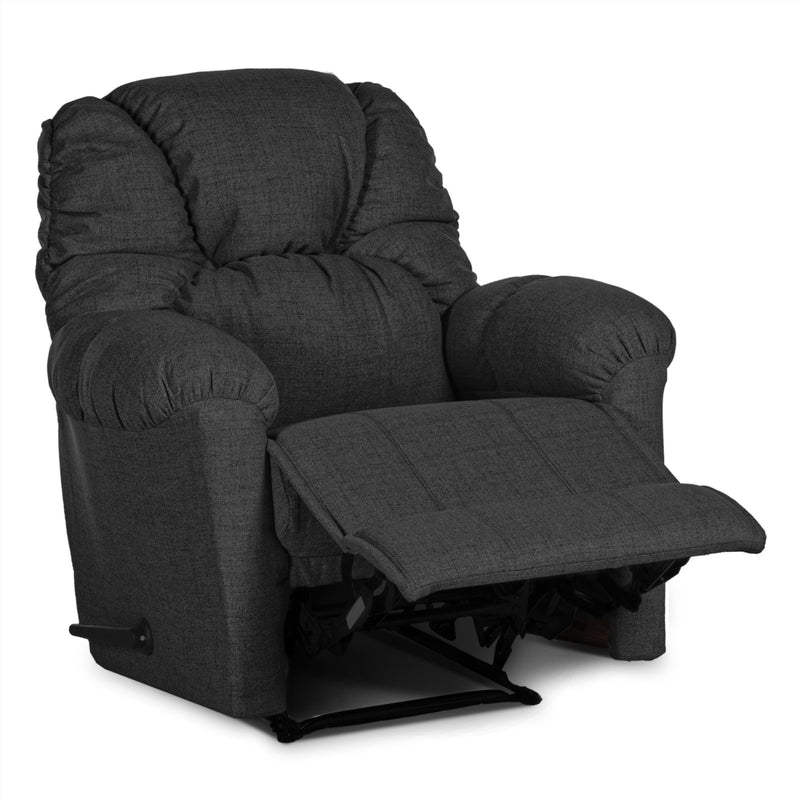 American Polo Recliner Rocking Linen Chair Upholstered With Controllable Back - dark grey-905166-DG (6613423849568)