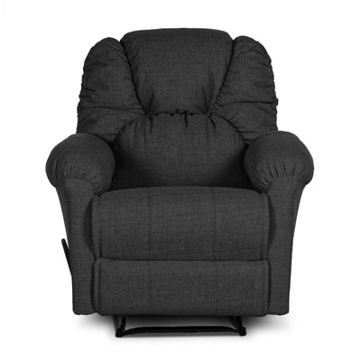 American Polo Recliner Rocking and Rotating Linen Chair Upholstered With Controllable Back  - dark grey-905167-DG (6613424341088)