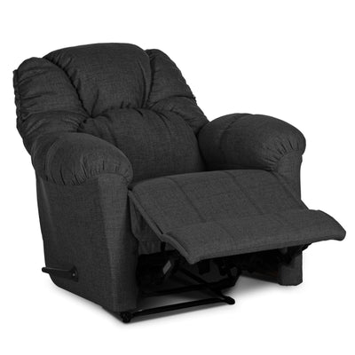 American Polo Recliner Rocking Linen Chair Upholstered With Controllable Back - dark grey-905166-DG (6613423849568)