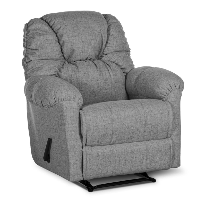 American Polo Classical Linen Recliner Upholstered Chair with Controllable Back - Silver Gray-905165-SB (6613423325280)