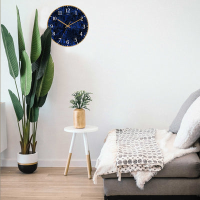 Wall Clock Decorative Marble dark blue Battery Operated -LWHSWC30G-C207 (6622837932128)