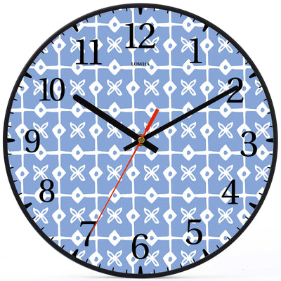 Wall Clock Decorative x o tiles blue Battery Operated -LWHSWC30B-C20 (6622831902816)