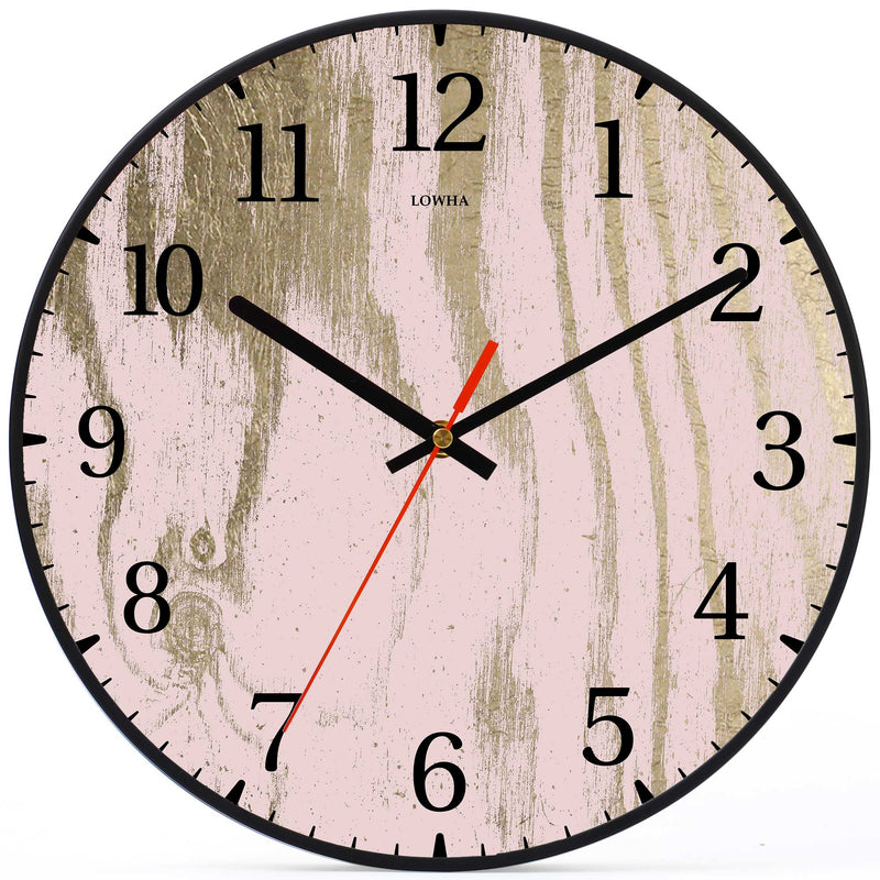 Wall Clock Decorative wood pink Battery Operated -LWHSWC30B-C22 (6622831968352)