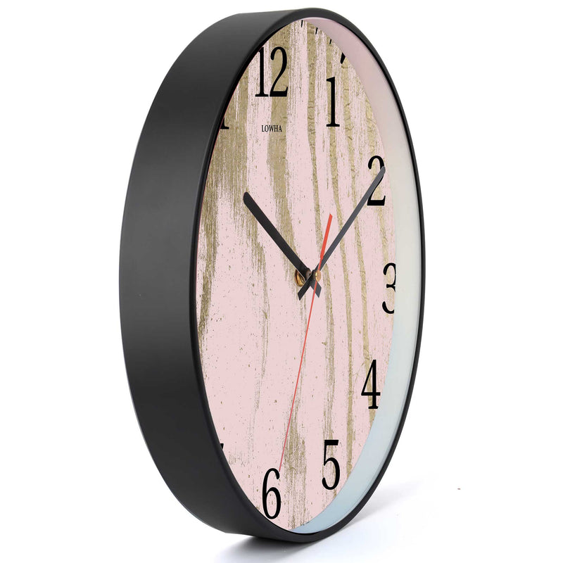 Wall Clock Decorative wood pink Battery Operated -LWHSWC30B-C22 (6622831968352)