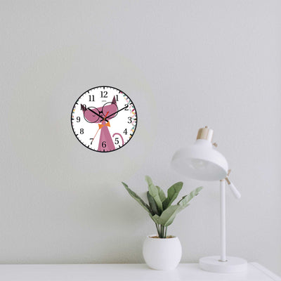 Wall Clock Decorative cute cat Battery Operated -LWHSWC30B-C333 (6622842290272)